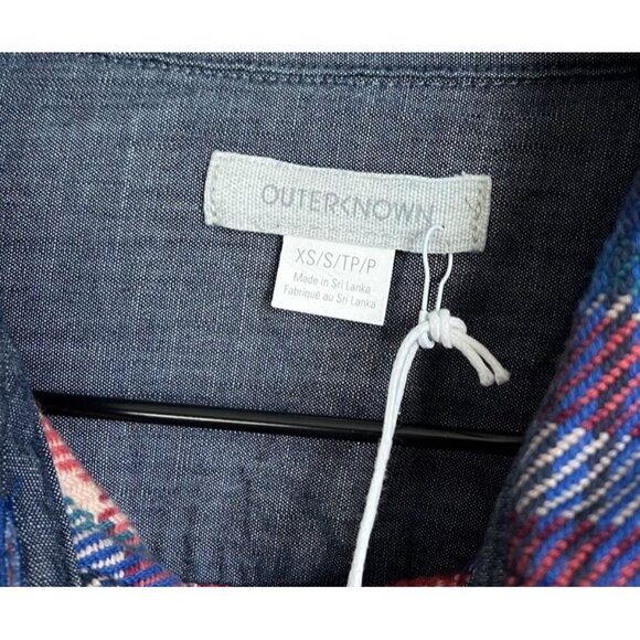 NWT! Outerknown Women's XS/S Blanket Shirt Button Down Organic Cotton Plaid - Picture 4 of 9